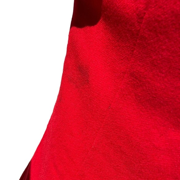 Vintage 60s Wool Red Mini Dress Embellished Disc Long Sleeve Mod GoGo Twiggy - Picture 11 of 12